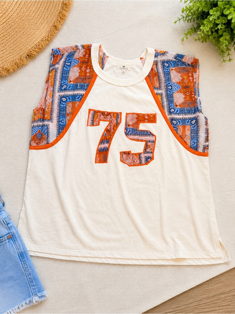 Urban Daizy Boho Patchwork Sleeveless Tank Top Size L